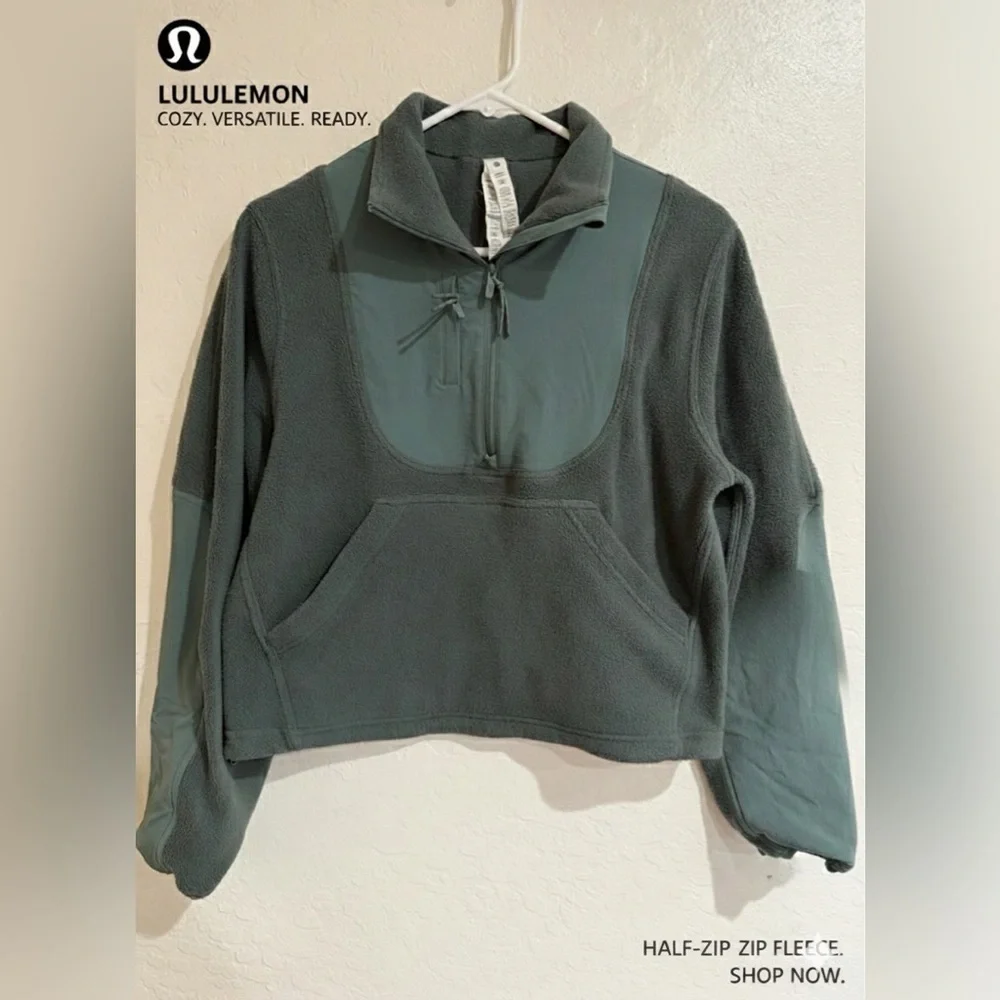Lululemon Dark Forest / Medium Forest Fleece + Ripstop Hiking Pullover size 4